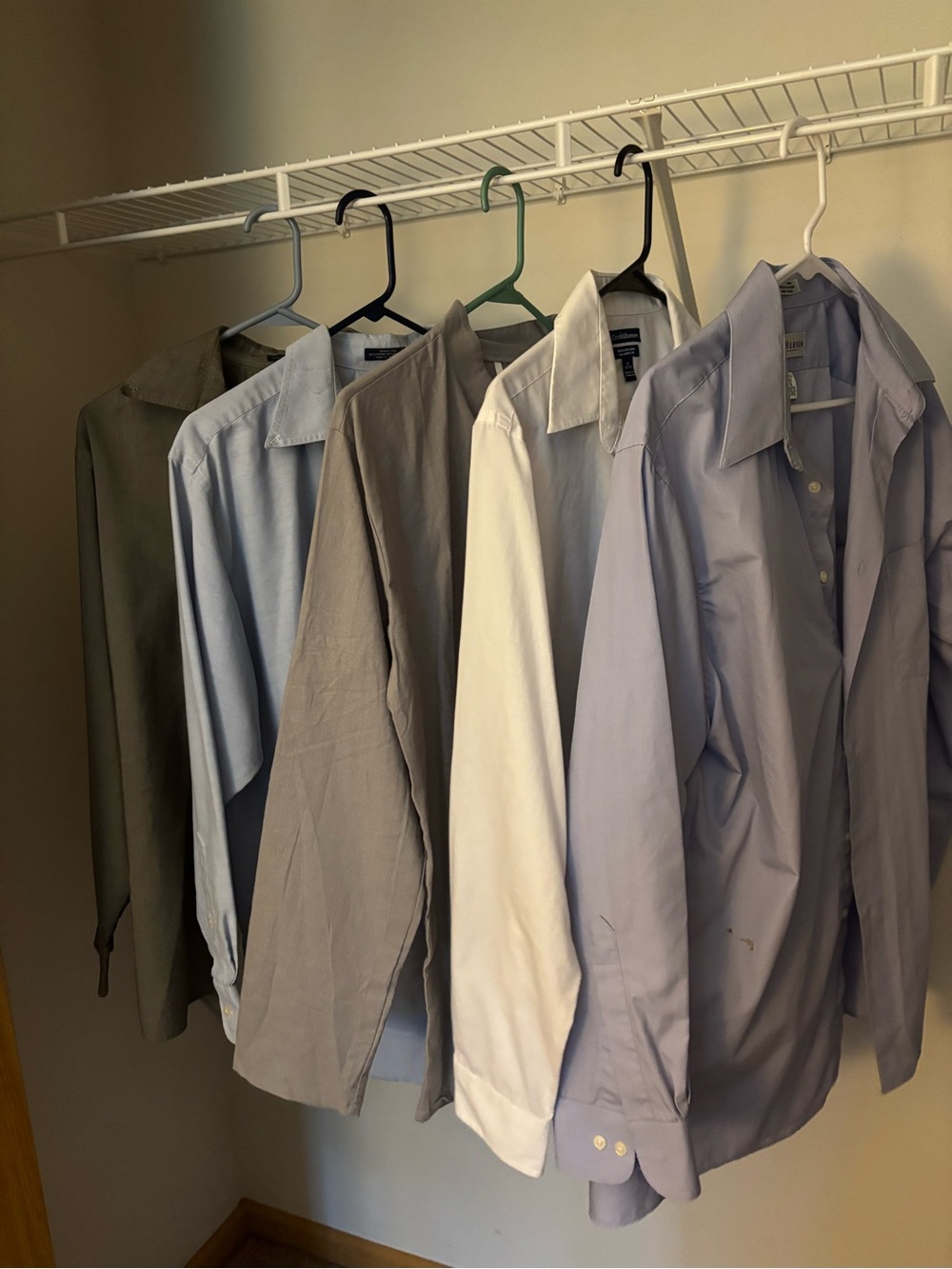 Men's Dress Shirt Bundle in Blue, Light Blue, Gray, White